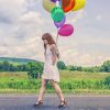 Woman Walking With Ballons paint by number