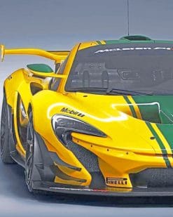 Yellow And Green Mclaren P1 paint by numbers