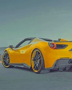 Yellow Ferrari 488 Spide paint by numbers