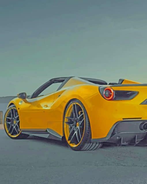 Yellow Ferrari 488 Spide paint by numbers