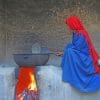 Afghani Woman Cooking Paint by numbers