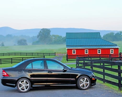 Black Mercedes 220 Classe paint by numbers