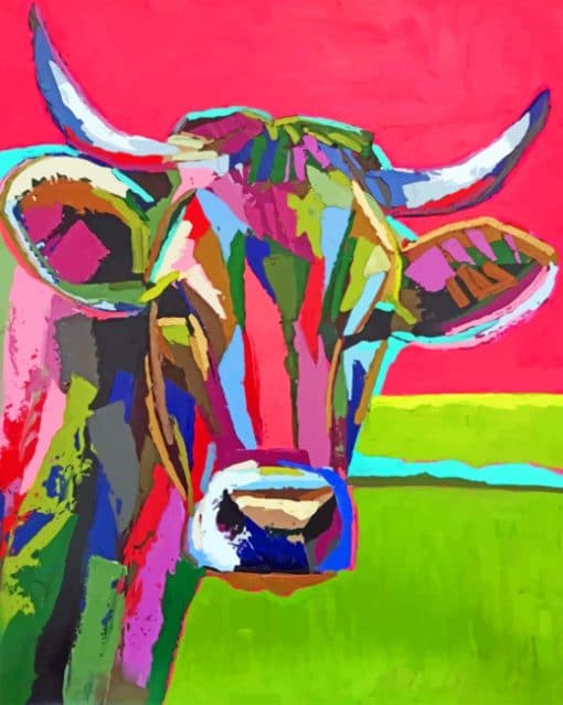 Colorful Cow paint by numbers