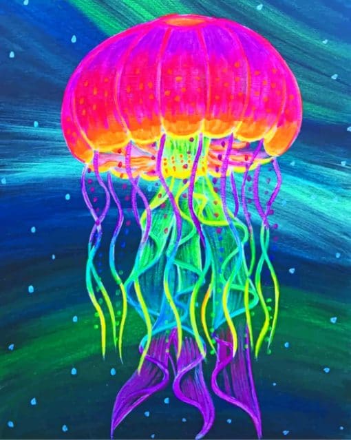 Colorful Jellyfish paint by numbers