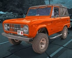 Orange Lifted Ford Bronco paint by numbers