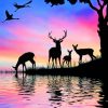 Forest Animals Silhouette paint by numbers