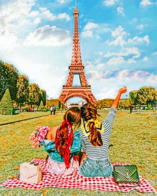 Friends In Paris paint by numbers