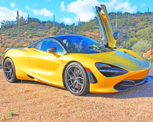 Golden McLaren 720s Spider paint by numbers