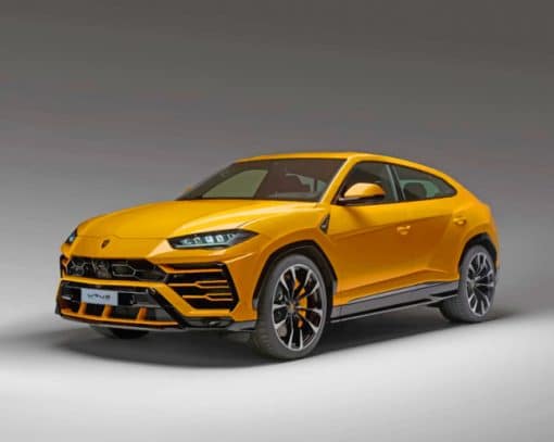 Yellow Lamborghini Urus paint by numbers