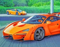 Orange McLaren Senna LM paint by numbers