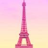 Pink Eiffel Tower paint by numbers