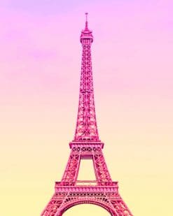 Pink Eiffel Tower paint by numbers