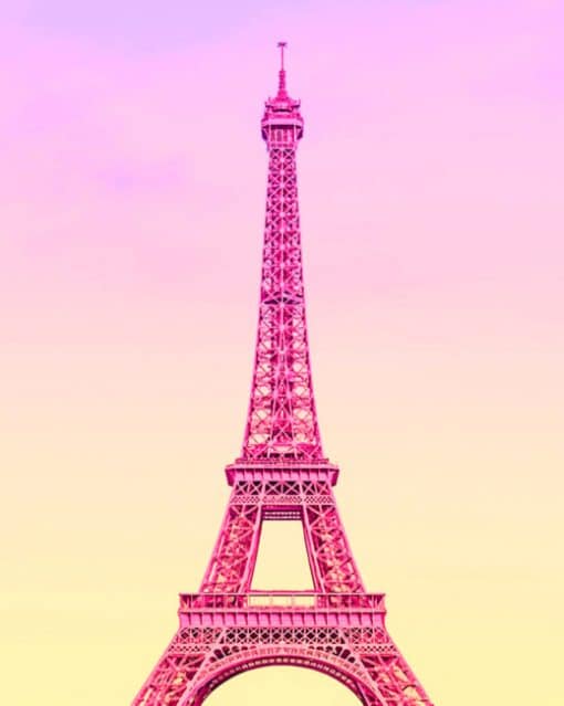 Pink Eiffel Tower paint by numbers