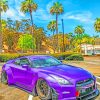 Purple Nissan GTR paint by numbers