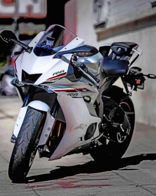 White Yamaha R6 2020 Paint by numbers