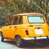 Yellow Classic Vintage Renault 4 paint by numbers