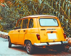 Yellow Classic Vintage Renault 4 paint by numbers