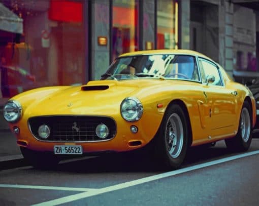 Yellow Vintage Ferrari Paint by numbers