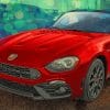 Abarth Red Sport Car Paint by numbers