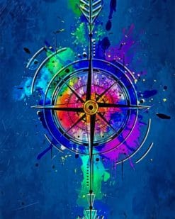 Aesthetic Colorful Compass Paint by numbers