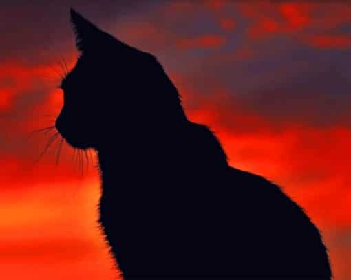 Cat Silhouette paint by numbers