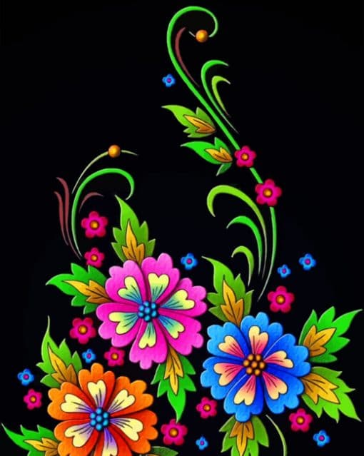 Colorful Flowers Paint by numbers