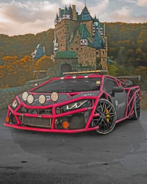 Cool Car In Eltz Castle Germany paint by number