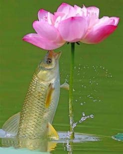 Girl Catching Lotus Flower paint by numbers