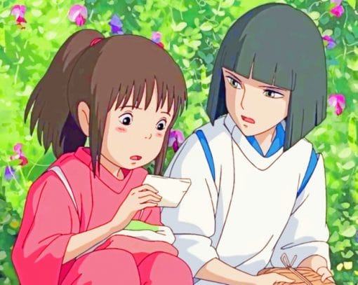 Haku And Chihiro Spirited Away paint by numbers