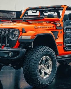 Orange Jeep Gladiator painnt by numbers