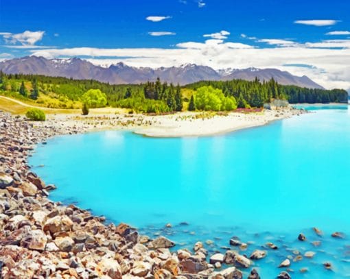 Lake Pukaki paint by numbers