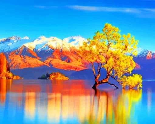 Lake Wanaka Tree paint by numbers