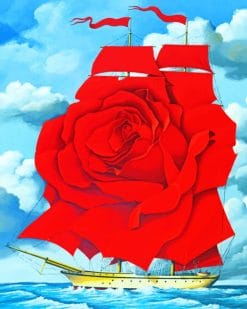 Red Rose Ship paint by numbers