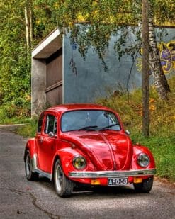 Retro Red Car paint by numbers