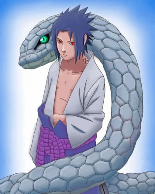 Sasuke Curse Mark Snakes paint by numbers