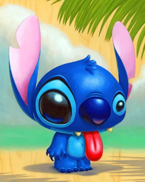 Stitch With Tongue Out paint by numbers