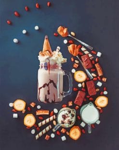 Tasty Juice And Ice Cream Paint by numbers