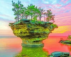 Turnip Rock Michigan Sunset paint by numbers