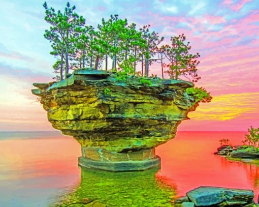 Turnip Rock Michigan Sunset paint by numbers