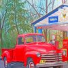 Vintage Red TruckPaint by numbers