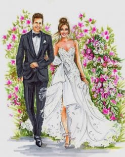 Wedding Illustration Paint by numberss