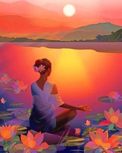 Yoga Meditation Illustration Paint by numbers