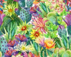 Cactus-And-Flowers-paint-by-number