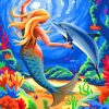 Mermaid And Dolphin paint by numbers