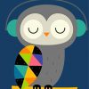 Owl Listening To Music paint by numbers