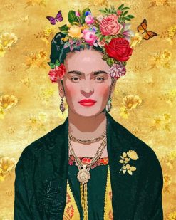 Frida-With-Flowers-And-Butterflies-paint-by-number