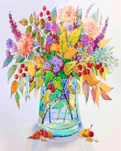 Flowering Plants Vase paint by numbers