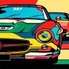 Colorful Race Cars paint by numbers