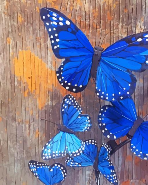 Blue Monarch Butterfly paint by numbers