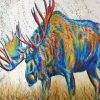 Colorful Moose Art paint by numbers